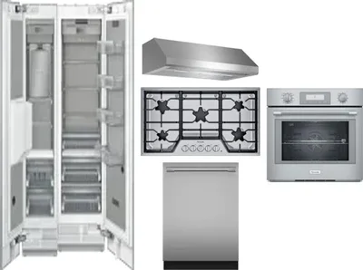 6 Piece Package Includes Refrigerator, Freezer, Cooktop, Wall Oven, Hood And Dishwasher