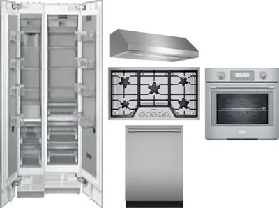 6 Piece Package Includes Refrigerator, Freezer, Cooktop, Wall Oven, Hood And Dishwasher