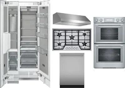 6 Piece Package Includes Refrigerator, Freezer, Cooktop, Wall Oven, Hood And Dishwasher
