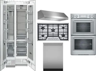 6 Piece Package Includes Refrigerator, Freezer, Cooktop, Wall Oven, Hood And Dishwasher