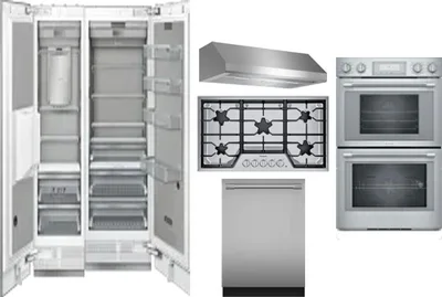 6 Piece Package Includes Refrigerator, Freezer, Cooktop, Wall Oven, Hood And Dishwasher