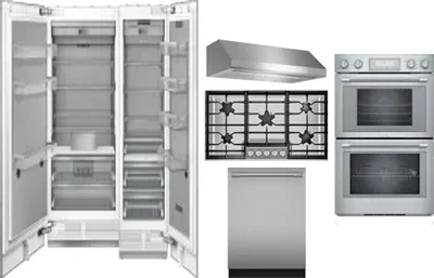 6 Piece Package Includes Refrigerator, Freezer, Cooktop, Wall Oven, Hood And Dishwasher