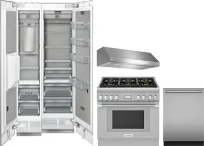 5 Piece Package Includes Refrigerator, Freezer, Range, Hood And Dishwasher