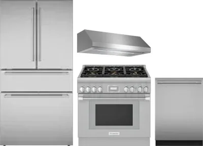 4 Piece Package Includes Refrigerator, Range, Hood And Dishwasher