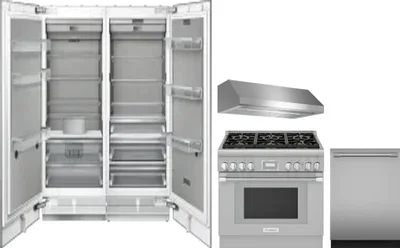 5 Piece Package Includes Refrigerator, Freezer, Range, Hood And Dishwasher