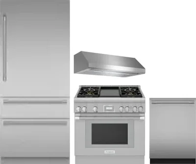 4 Piece Package Includes Refrigerator, Range, Hood And Dishwasher