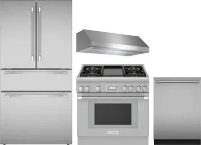 4 Piece Package Includes Refrigerator, Range, Hood And Dishwasher