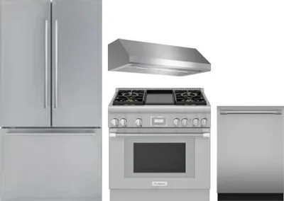 4 Piece Package Includes Refrigerator, Range, Hood And Dishwasher