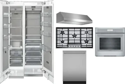 6 Piece Package Includes Refrigerator, Freezer, Cooktop, Wall Oven, Hood And Dishwasher