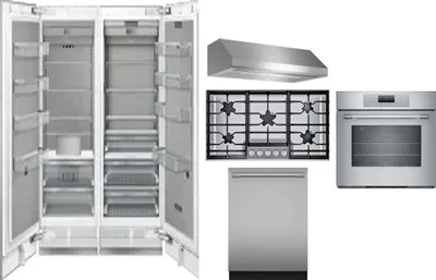 6 Piece Package Includes Refrigerator, Freezer, Cooktop, Wall Oven, Hood And Dishwasher