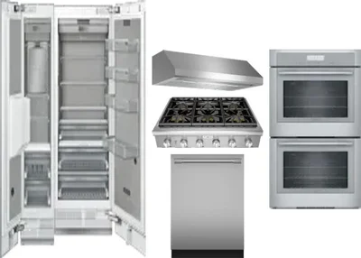 6 Piece Package Includes Refrigerator, Freezer, Cooktop, Wall Oven, Hood And Dishwasher