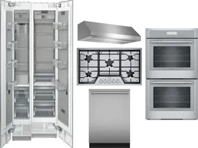 6 Piece Package Includes Refrigerator, Freezer, Cooktop, Wall Oven, Hood And Dishwasher