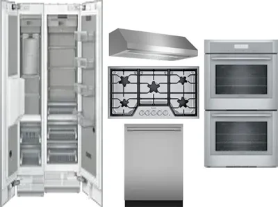 6 Piece Package Includes Refrigerator, Freezer, Cooktop, Wall Oven, Hood And Dishwasher