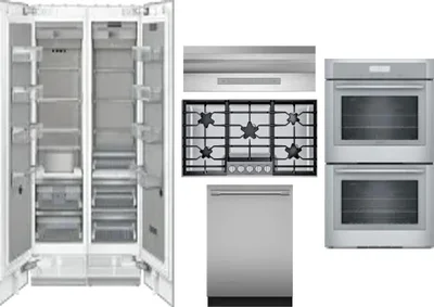 6 Piece Package Includes Refrigerator, Freezer, Cooktop, Wall Oven, Hood And Dishwasher