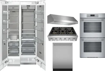 6 Piece Package Includes Refrigerator, Freezer, Cooktop, Wall Oven, Hood And Dishwasher