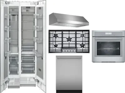 6 Piece Package Includes Refrigerator, Freezer, Cooktop, Wall Oven, Hood And Dishwasher