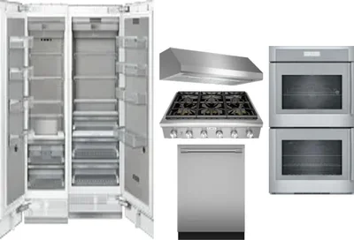 6 Piece Package Includes Refrigerator, Freezer, Cooktop, Wall Oven, Hood And Dishwasher