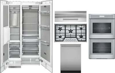 6 Piece Package Includes Refrigerator, Freezer, Cooktop, Wall Oven, Hood And Dishwasher