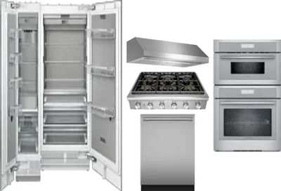 6 Piece Package Includes Refrigerator, Freezer, Cooktop, Wall Oven, Hood And Dishwasher