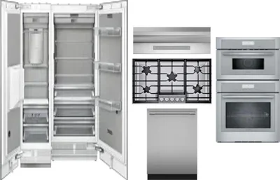 6 Piece Package Includes Refrigerator, Freezer, Cooktop, Wall Oven, Hood And Dishwasher