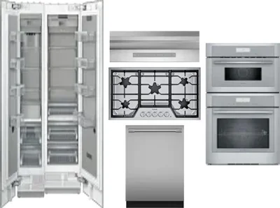 6 Piece Package Includes Refrigerator, Freezer, Cooktop, Wall Oven, Hood And Dishwasher
