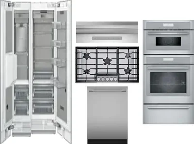 6 Piece Package Includes Refrigerator, Freezer, Cooktop, Wall Oven, Hood And Dishwasher
