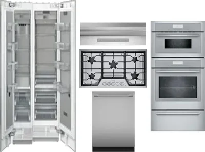 6 Piece Package Includes Refrigerator, Freezer, Cooktop, Wall Oven, Hood And Dishwasher