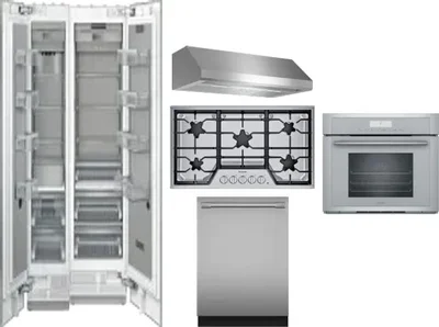 6 Piece Package Includes Refrigerator, Freezer, Cooktop, Wall Oven, Hood And Dishwasher