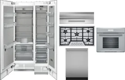 6 Piece Package Includes Refrigerator, Freezer, Cooktop, Wall Oven, Hood And Dishwasher