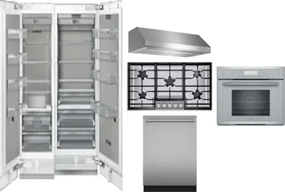 6 Piece Package Includes Refrigerator, Freezer, Cooktop, Wall Oven, Hood And Dishwasher