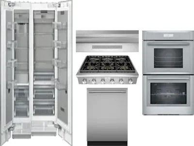 6 Piece Package Includes Refrigerator, Freezer, Cooktop, Wall Oven, Hood And Dishwasher