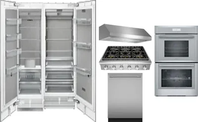 6 Piece Package Includes Refrigerator, Freezer, Cooktop, Wall Oven, Hood And Dishwasher