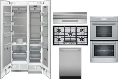 6 Piece Package Includes Refrigerator, Freezer, Cooktop, Wall Oven, Hood And Dishwasher