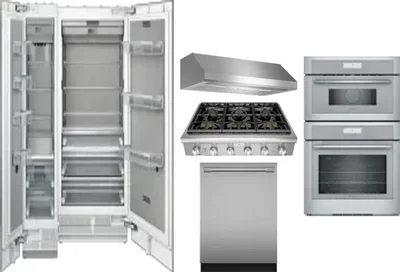6 Piece Package Includes Refrigerator, Freezer, Cooktop, Wall Oven, Hood And Dishwasher