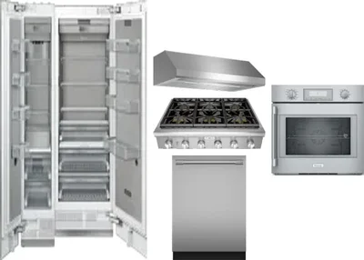 6 Piece Package Includes Refrigerator, Freezer, Cooktop, Wall Oven, Hood And Dishwasher