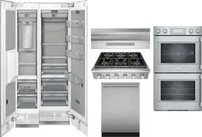 6 Piece Package Includes Refrigerator, Freezer, Cooktop, Wall Oven, Hood And Dishwasher