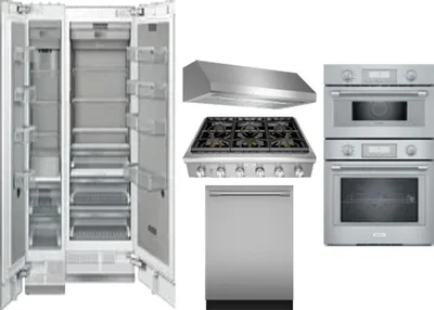 6 Piece Package Includes Refrigerator, Freezer, Cooktop, Wall Oven, Hood And Dishwasher