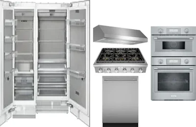 6 Piece Package Includes Refrigerator, Freezer, Cooktop, Wall Oven, Hood And Dishwasher