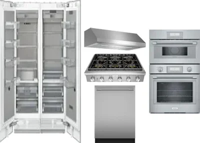 6 Piece Package Includes Refrigerator, Freezer, Cooktop, Wall Oven, Hood And Dishwasher