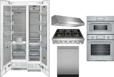 6 Piece Package Includes Refrigerator, Freezer, Cooktop, Wall Oven, Hood And Dishwasher