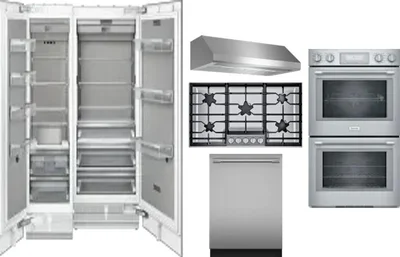 6 Piece Package Includes Refrigerator, Freezer, Cooktop, Wall Oven, Hood And Dishwasher