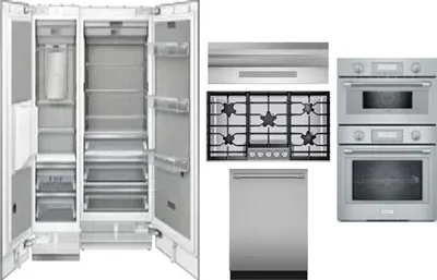 6 Piece Package Includes Refrigerator, Freezer, Cooktop, Wall Oven, Hood And Dishwasher