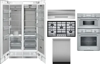 6 Piece Package Includes Refrigerator, Freezer, Cooktop, Wall Oven, Hood And Dishwasher