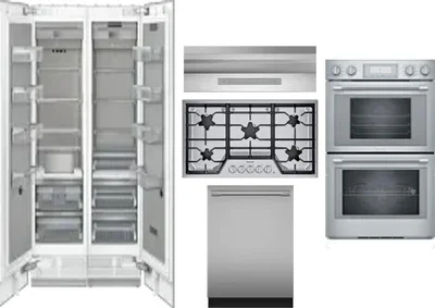 6 Piece Package Includes Refrigerator, Freezer, Cooktop, Wall Oven, Hood And Dishwasher