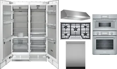 6 Piece Package Includes Refrigerator, Freezer, Cooktop, Wall Oven, Hood And Dishwasher