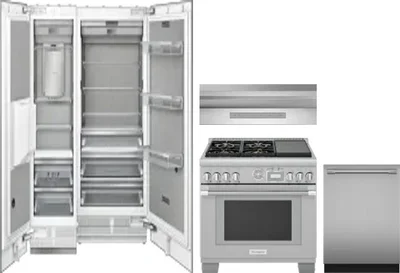 5 Piece Package Includes Refrigerator, Freezer, Range, Hood And Dishwasher