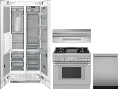 5 Piece Package Includes Refrigerator, Freezer, Range, Hood And Dishwasher