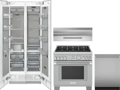 5 Piece Package Includes Refrigerator, Freezer, Range, Hood And Dishwasher