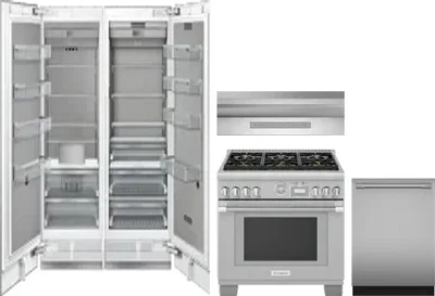 5 Piece Package Includes Refrigerator, Freezer, Range, Hood And Dishwasher