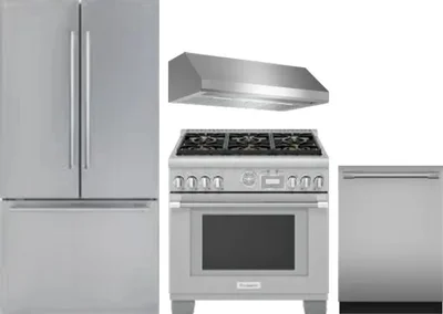 4 Piece Package Includes Refrigerator, Range, Hood And Dishwasher